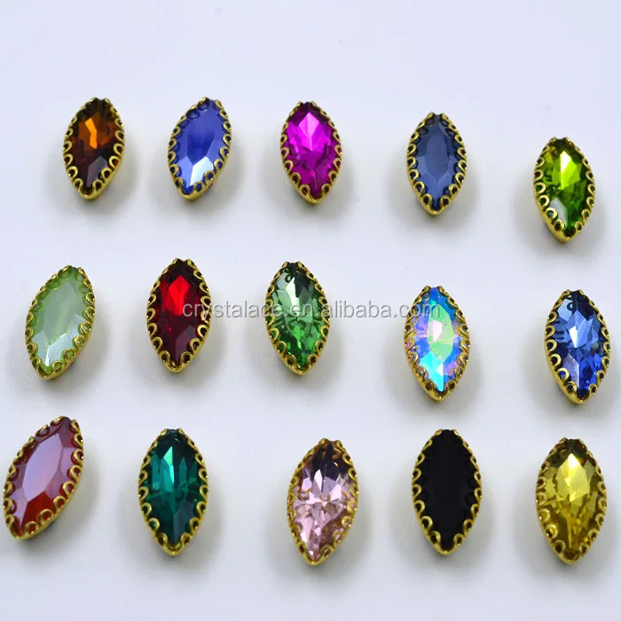 Pear shape tear drop claw set glass crystal rhinestones for jewelries