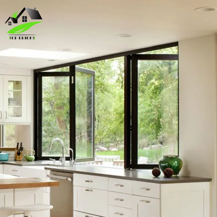 Bi Fold Window Double Glazed Aluminum Sliding Windows Folding Glass