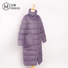 MH-514 ロングキルティング女性コート紫色カジュアル冬服ポリエステルパディングウォーマーファッションスタイル