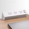 US standard high quality aluminum alloy white clamp on desk edge power socket with bracket /Desk edge mounted power data socket