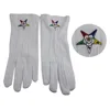 mason mitten Masonic white glove cotton material with embroidery logo custom logo hand gloves