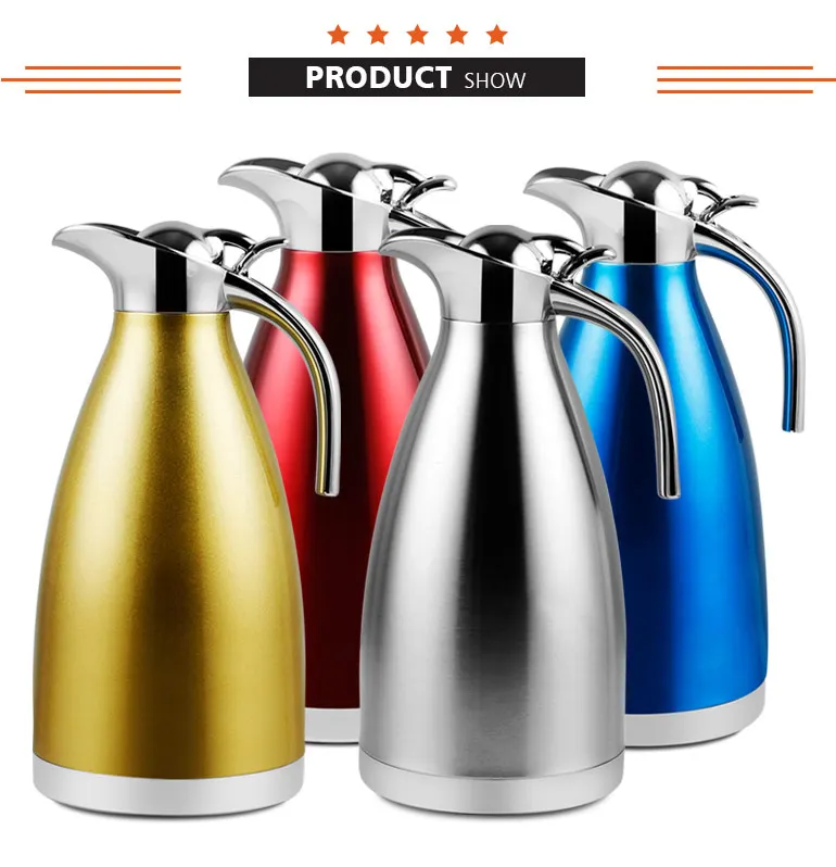 68oz/2L Stainless Steel Vacuum Insulated Thermal Carafe Coffee Pot Water Pitcher 