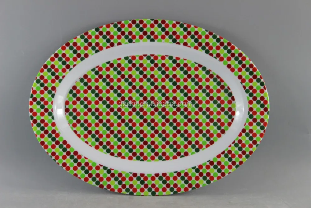 14 Inch Melamine Oval Shape Food Serving Tray