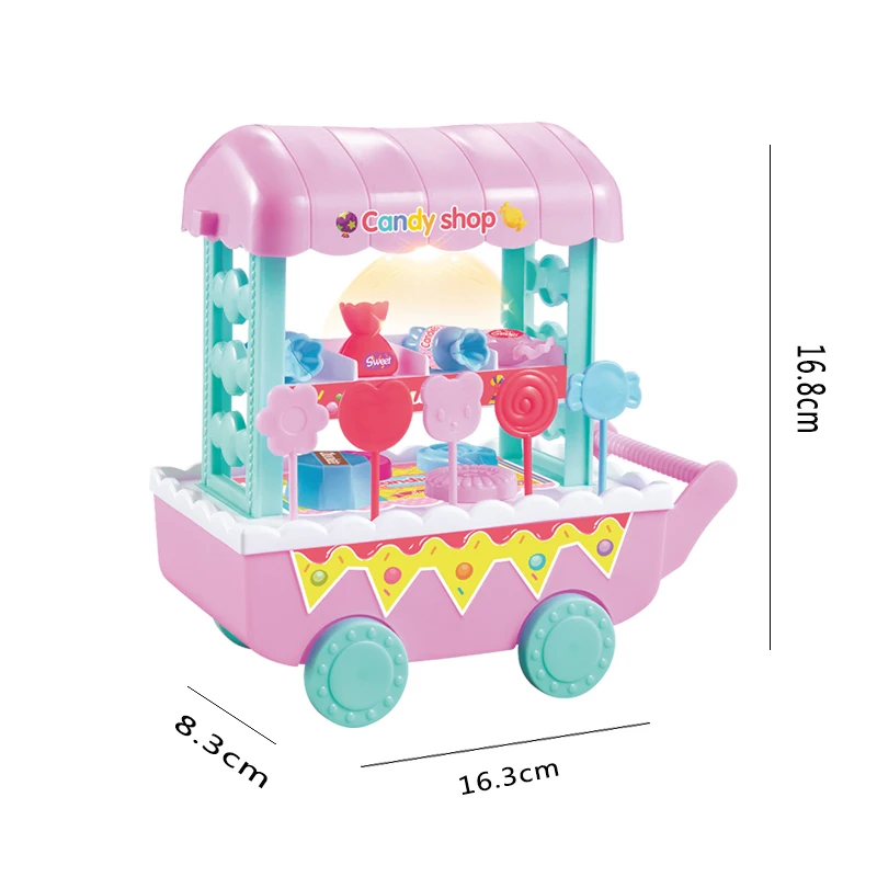 Mini Plastic Toys Candy Trolley Carts Pretend Play Set For Baby Kids