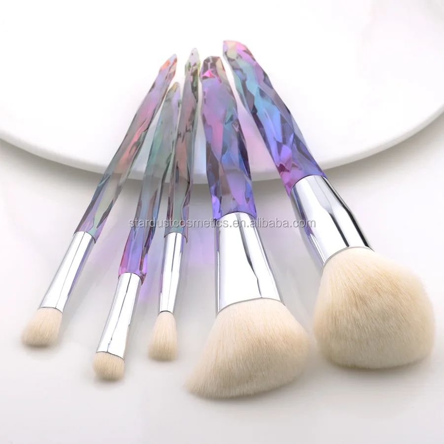 Holographic Crystal 13 Pcs Synthetic Hair Makeup Brushes Private Label