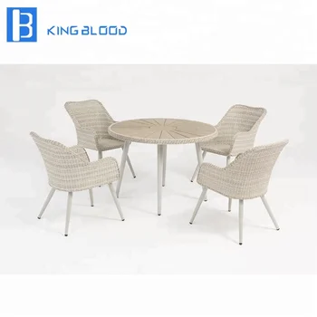 High Quality White Color Garden Wicker Furniture Dining Table Garden Wicker Furniture Dining Table
