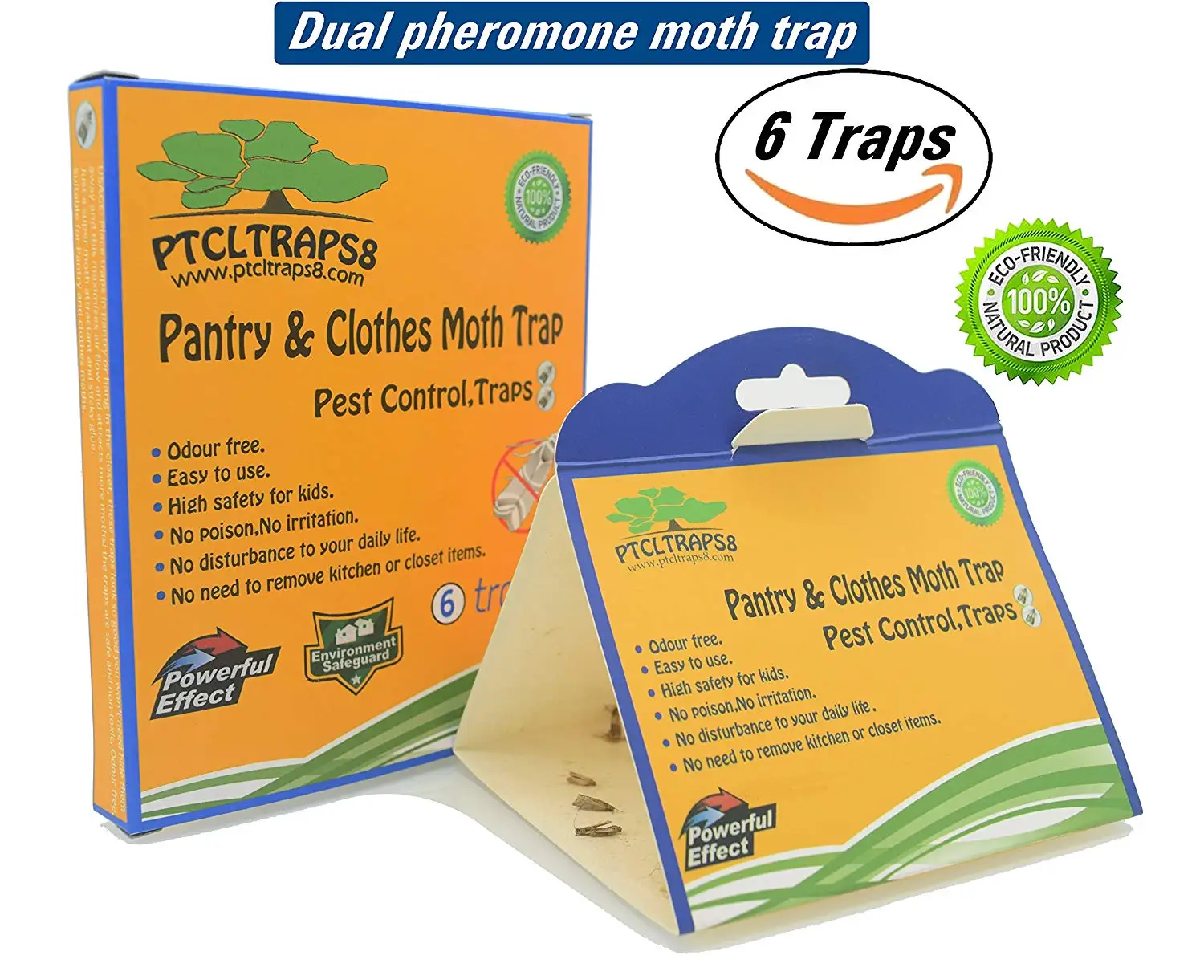 Natural and Effective Treatment against Moths 3 Months of Treatment per Moth Box Refill VALUE PACK 4 Twin Packs Demi-Diamond Moth Trap Refills 