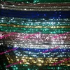 Colorful Column Bar Hot Selling Reversible Sequin Embroidery Mesh Fabric