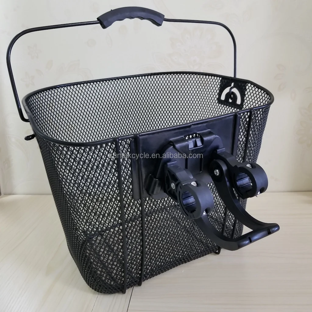 Hq201 Steel Wire Bicycle Basket Removable Quick Release Bicycle Basket