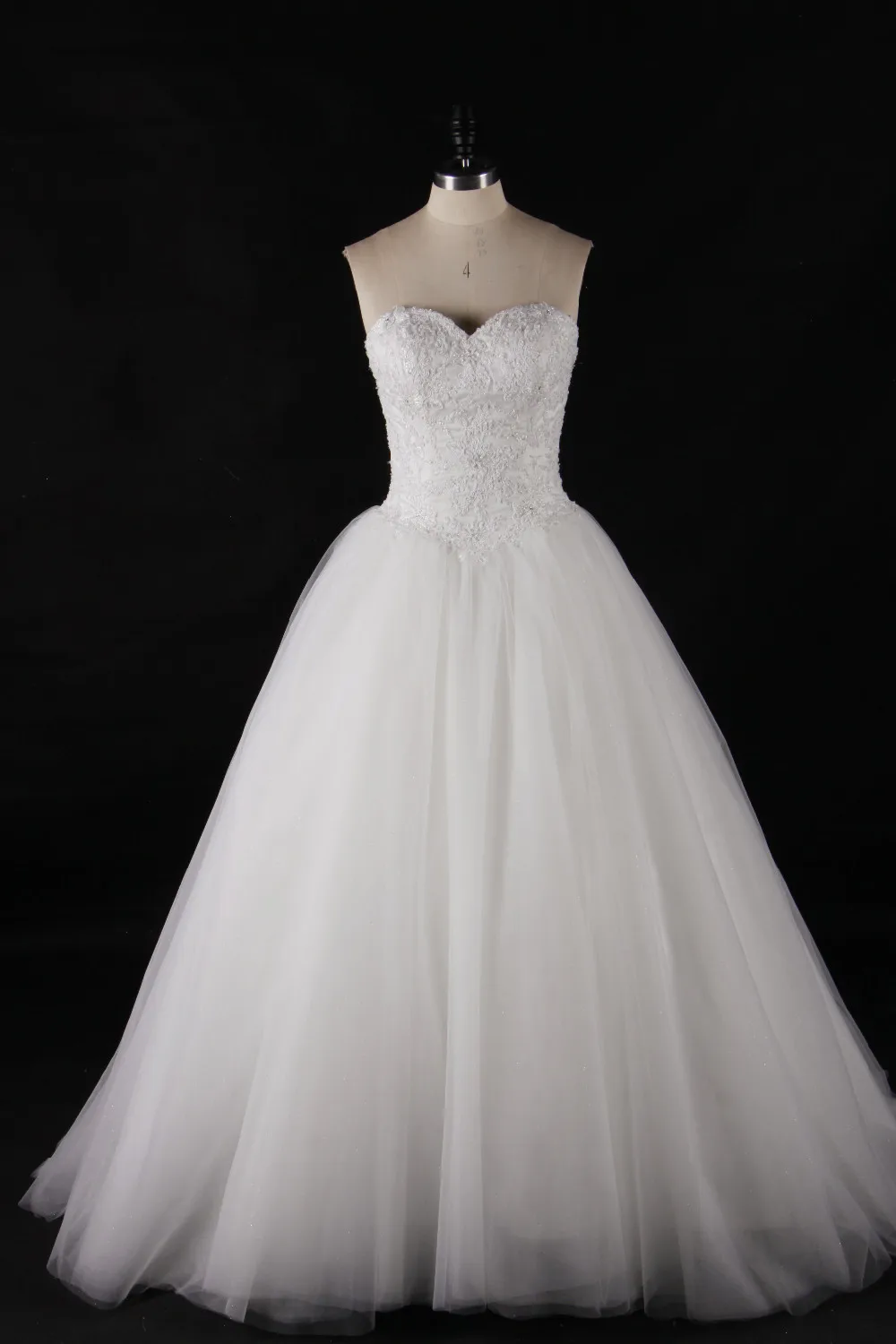 Real Sample Alibaba Lace Wedding Dress Sweetheart Tulle Bridal Ball