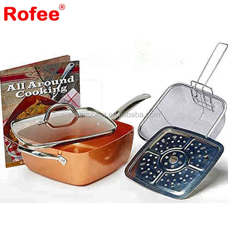 4pcs Cast Iron Parini Cookware Copper Square Pan Set Milano Cookware As Seen On Tv Buy Cast
