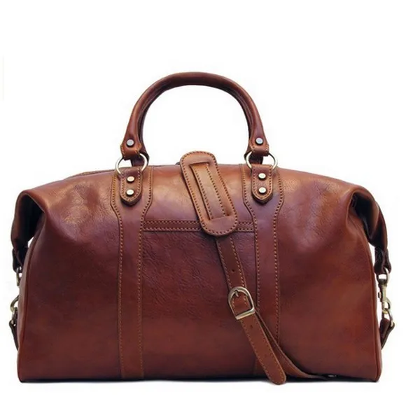 Travel Bag Saddle Brown Italian Leather Weekender Duffle - Buy Brown ...