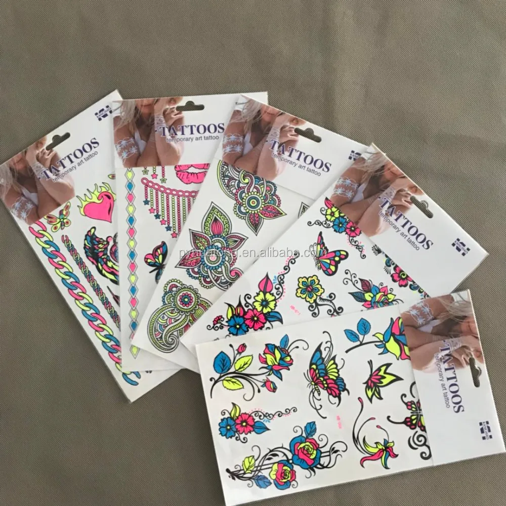 Temporary Tattoo Glow In The Dark - Buy Temporary Tattoo Sticker,Fashion Body Temporary Tattoo