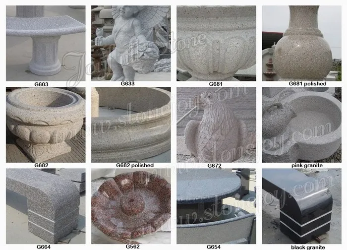 Hand Carved Natural Stone Benches with Back