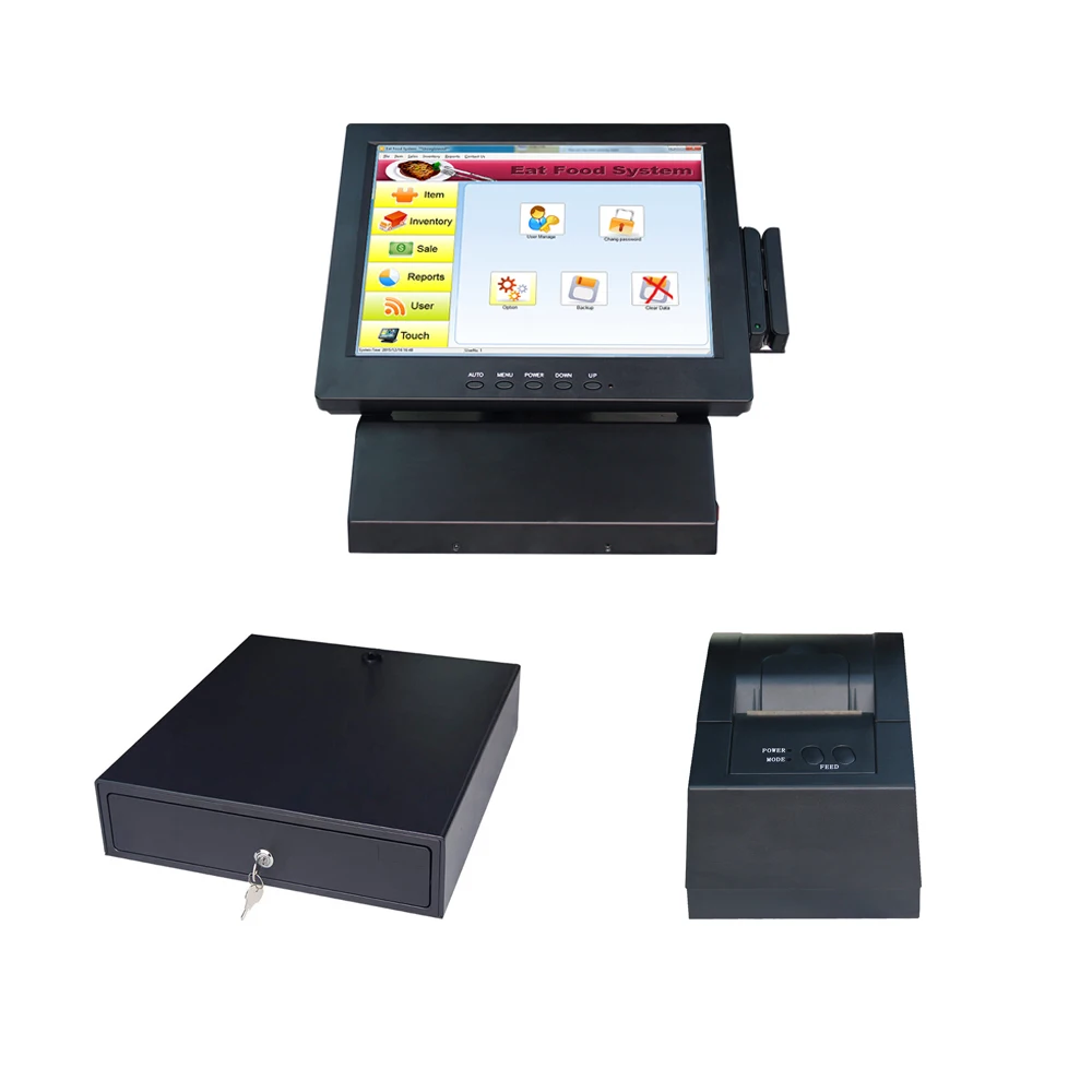 12 Inch Cash Register With Msr Pos Terminal With Cash Drawer Pos