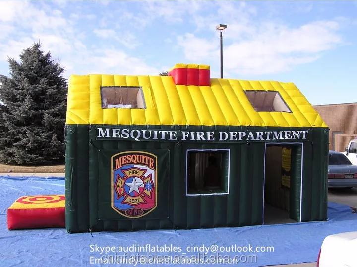 Customized Inflatable Fire Safety Smoke House,Inflatable Fire Escape