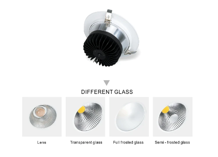 12 Pçs e lote Dali Regulável Cob Led Downlights 50 w Triac Dimmable Recesso Luzes Led Branco e preto e prata Ac200 240v Natureza Branco 4 12 pçs lote Dali Regulável COB LED