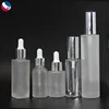Design Wholesale 30Ml 100Ml Cosmetic Container Rectangle Frosted Face Oil Dropper Serum Bottles With Pump