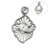Beadsnice ID30901 jewelry leaf finding pendant setting 925 sterling micro pave 7x23mm sold by PC handmade silver pendants