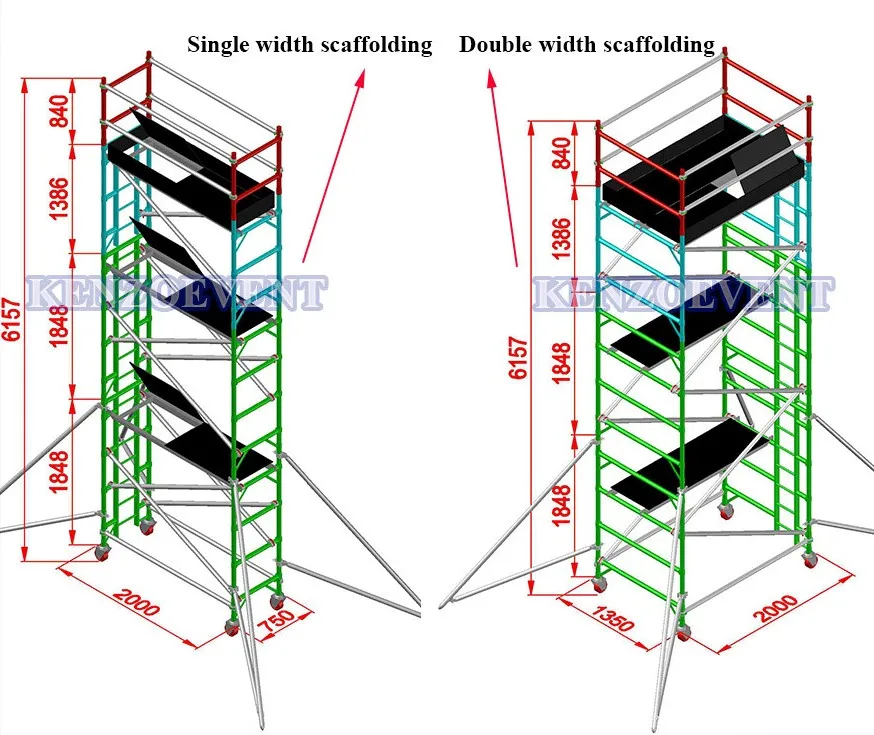 China manufacturer top grade aluminum mini mobile construction scaffold