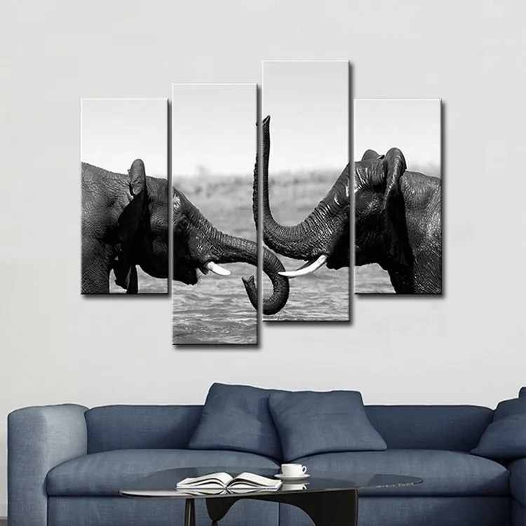 4 Panel Canvas Print Cheap Animal Canvas Art Painting China - Buy