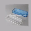 clear and blue lucite pencil pen Tray 5 sided rectangular cube desktop organizer acrylic stationery tray for office