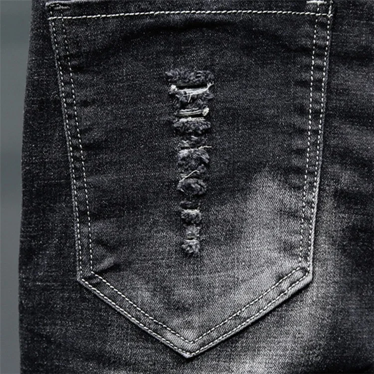Classic Slim Fit Jeans In Men Jeans Destroy Slime Type For Five Pocket ...