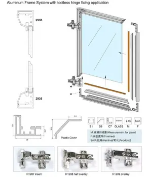 Toolless Hinge Fixing Kitchen Cabinet Aluminum Frame Door Buy