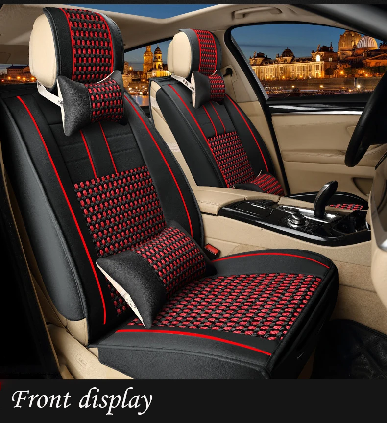High Quality 5d Fashion Pu Leather Full Set Car Seat Cover For Car Seat  Protector With Black With Red Ice Silk Car Seat Covers - Buy Seat Covers,Ice  Silk Car Seat Cover,5d