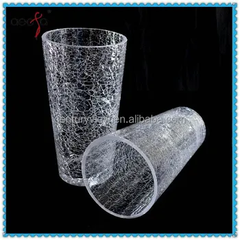 Wholesale Decorative Round Clear Crackle Glass Vases View Crackle