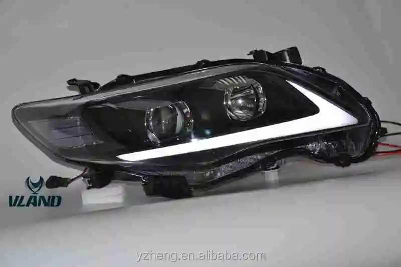 VLAND Manufactory For Car Headlamp For Corolla 2011-2013 LED Light Bar DRL Plug And Play New Design
