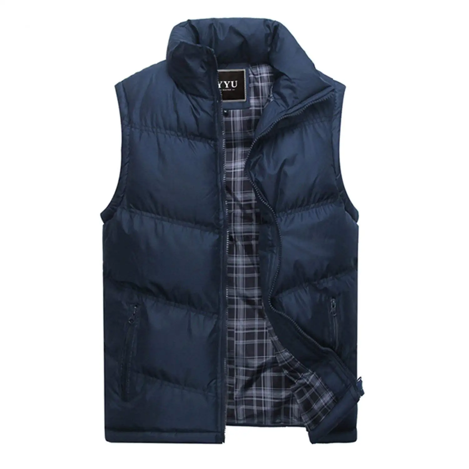 Jwhui Mens Jacket Sleeveless Vest Casual Coats Male Cotton-Padded Men Vest Men Thicken Waistcoat 3XL