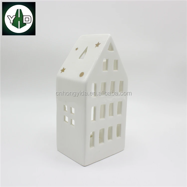 Ceramic Christmas House For Candle Holder House Decoration - Buy