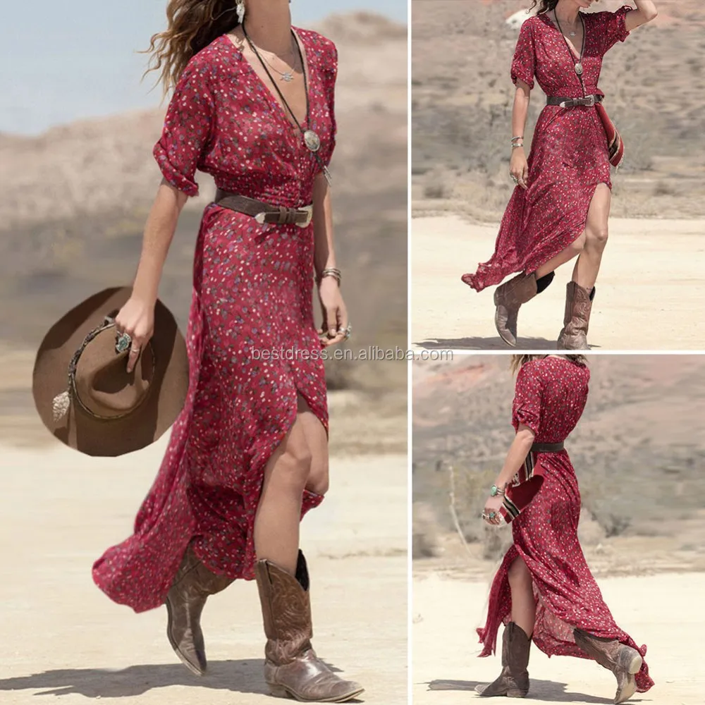 bohemian style maxi dress