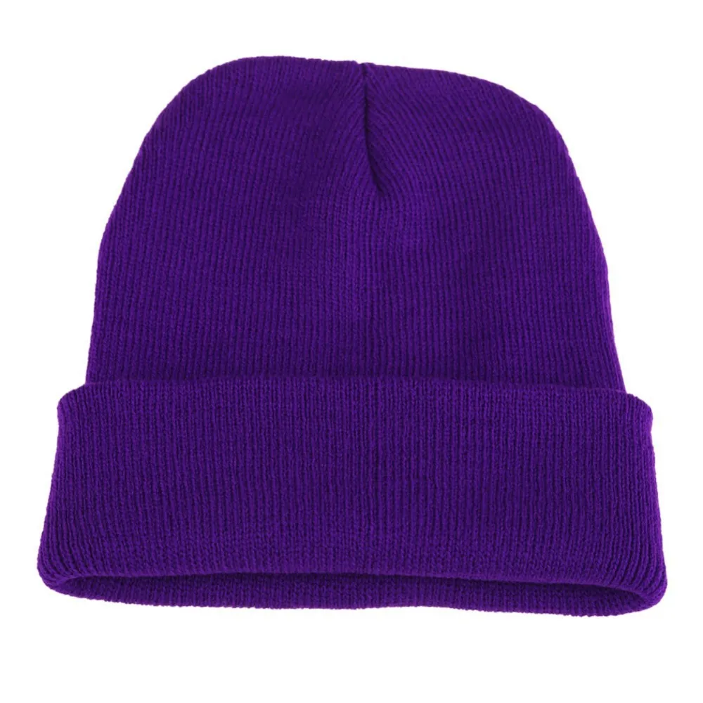 
High Quality Winter Plain Dyed Custom Beanie Hat 100% Acrylic Warm Knitted Beanie 