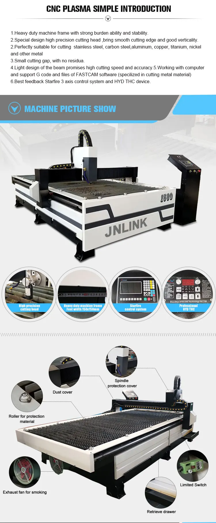 1530 Flame Metal Cutting Machine Plasma Cutters Air Plasma Source Cnc Cutting Machine