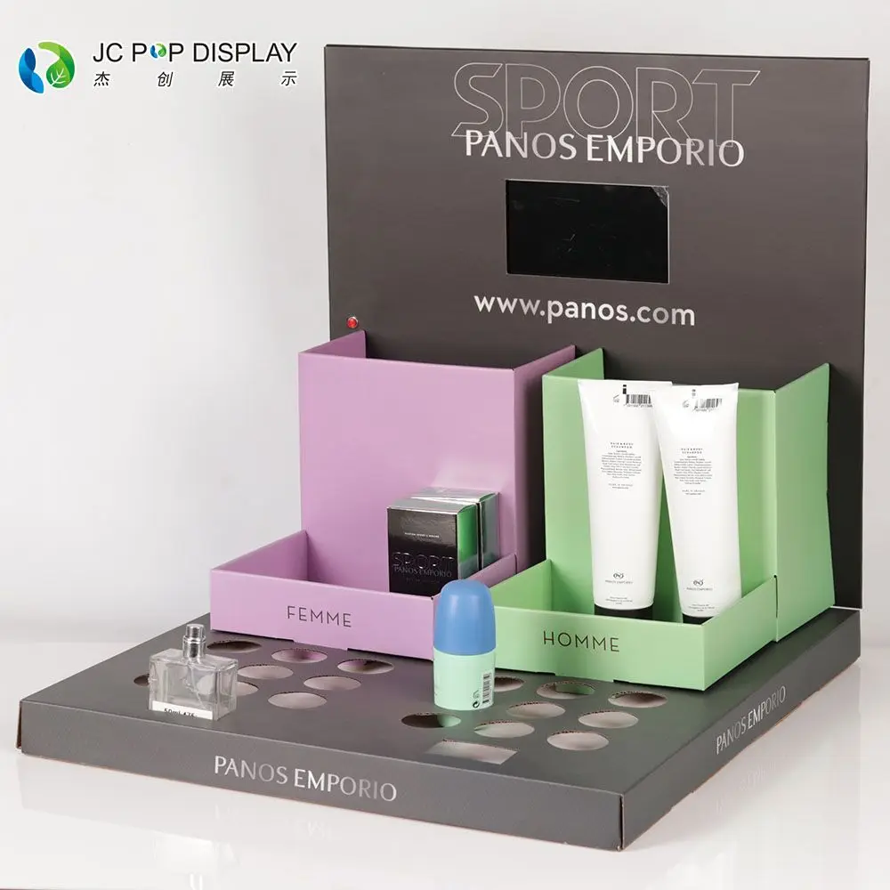 Free Standing Modern Cardboard Cosmetics Display Shelf Buy Corrugated