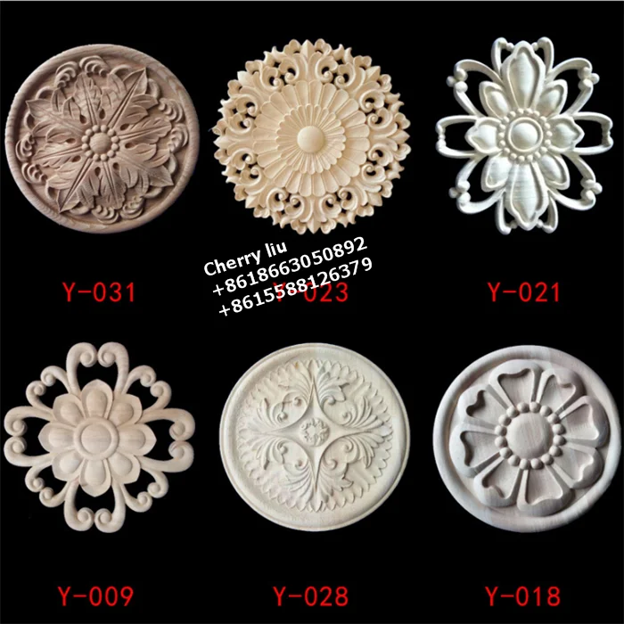 decorative carved wood rosettes wood applique and onlay/furniture parts