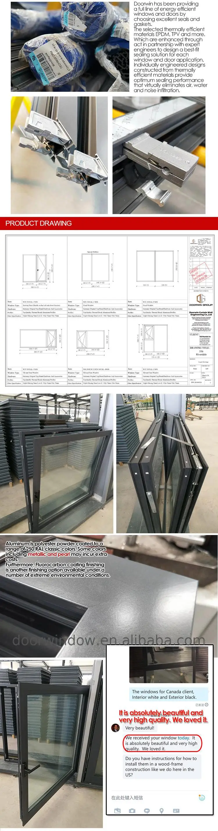 High efficiency hollow glass swing window heat strengthened german hardware