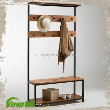 Rustic Tiers Wood Functional Cloth Display Shabby Chic Stand Rustic Tiers Wood Functional Cloth Display Shabby Chic Stand Hanging Hat Holder With