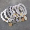 B17061509 Hot-sale Mix Turquoise Crystal Gemstone Beads Bracelets Colorful Druzy Agate Pave Micro Ball Charm Bracelets Jewelry