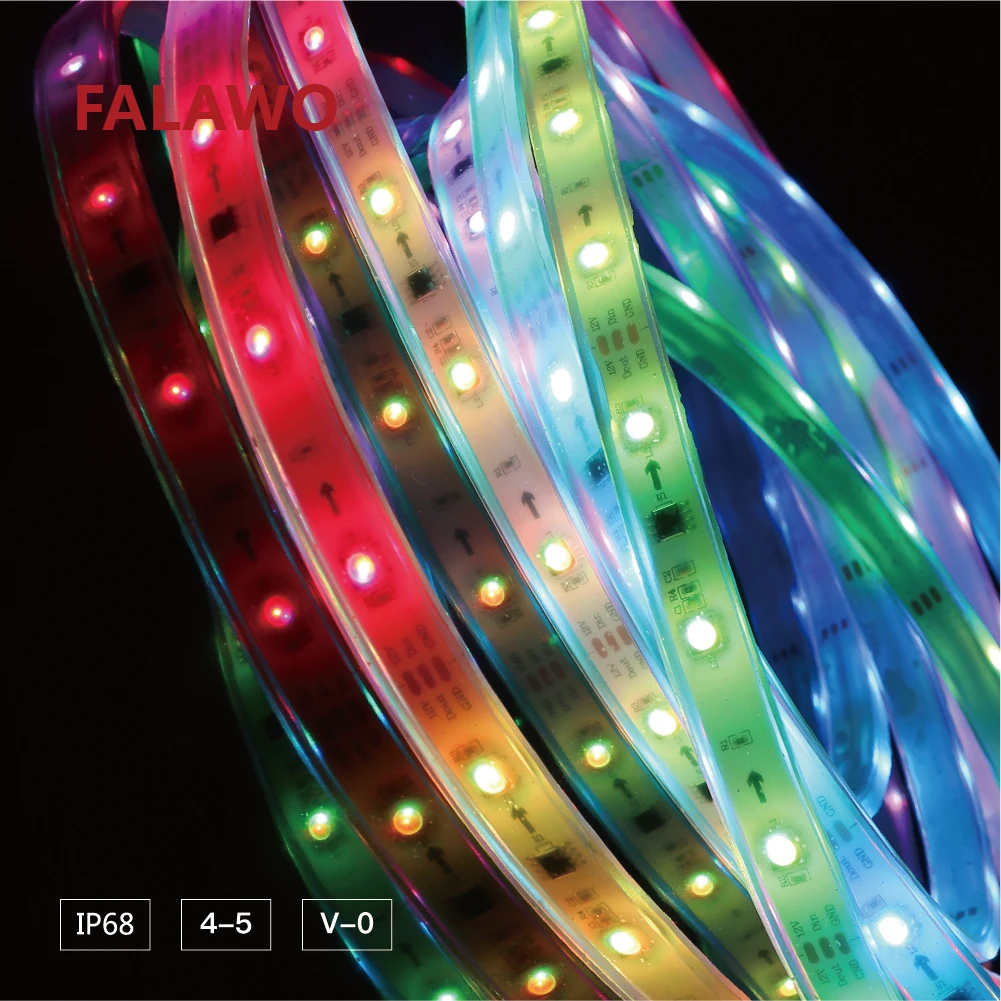 Waterproof IP68 heat resistant RGB LED Strip Light SMD5050 Flexible outdoor LED Strip 12V