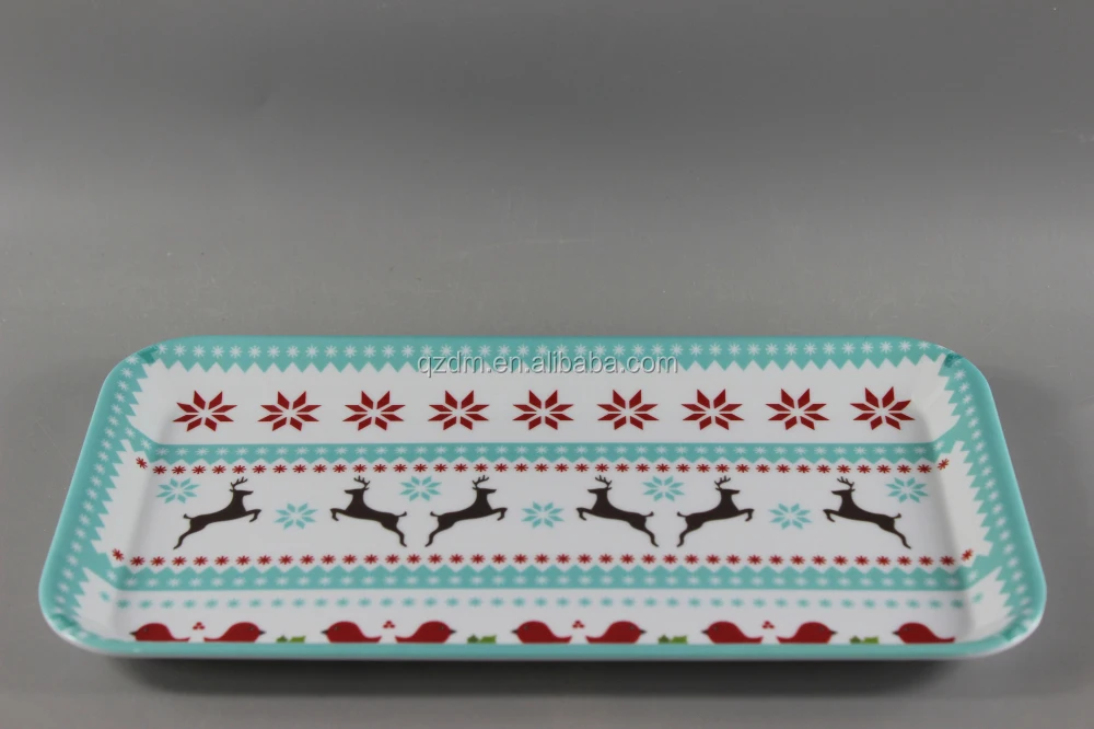 Christmas Melamine Rectangular Trays 30x16.7cm