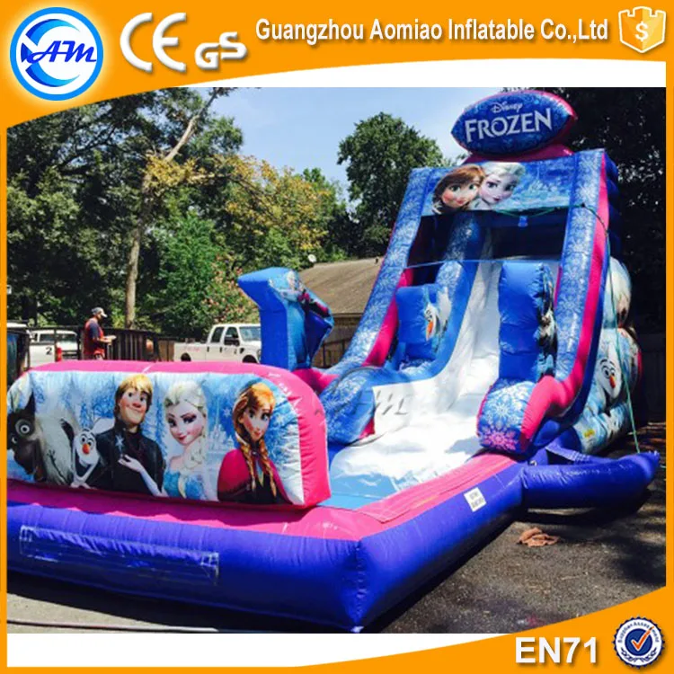 Giant Inflatable stair kids sliding toys frozen snow water slide with detachable pool 