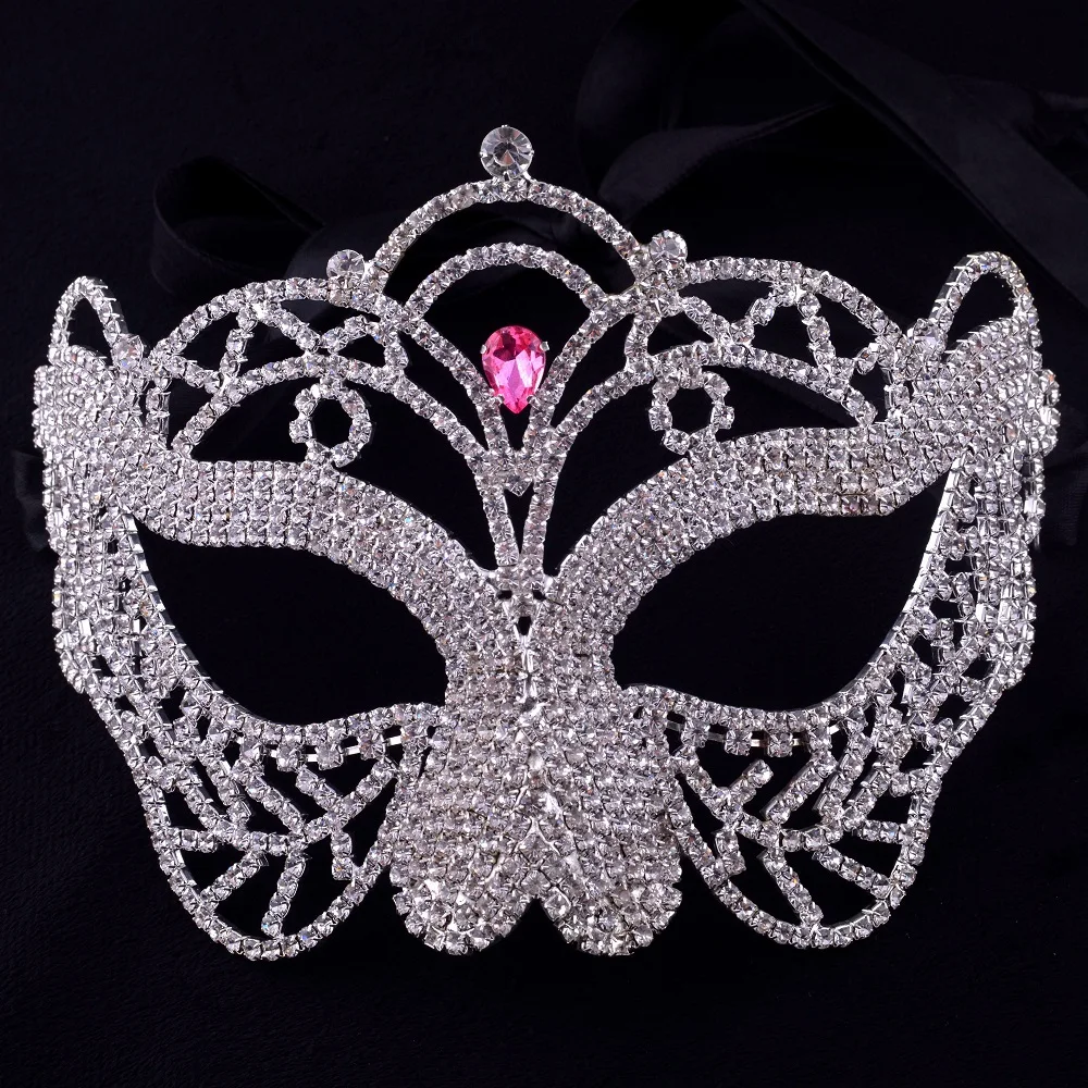 Fancy Crystal Pink Masquerade Maskprincess Crystal Party City Masquerade Masks Buy Pink 