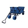 Retail heavy duty high capacity hand cart in blue trolley wheelbarrow food trailer cart folding wagon push go cart
