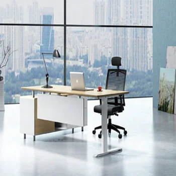 Electric Height Adjustable To Stand Up White Mfc Home Office Desk