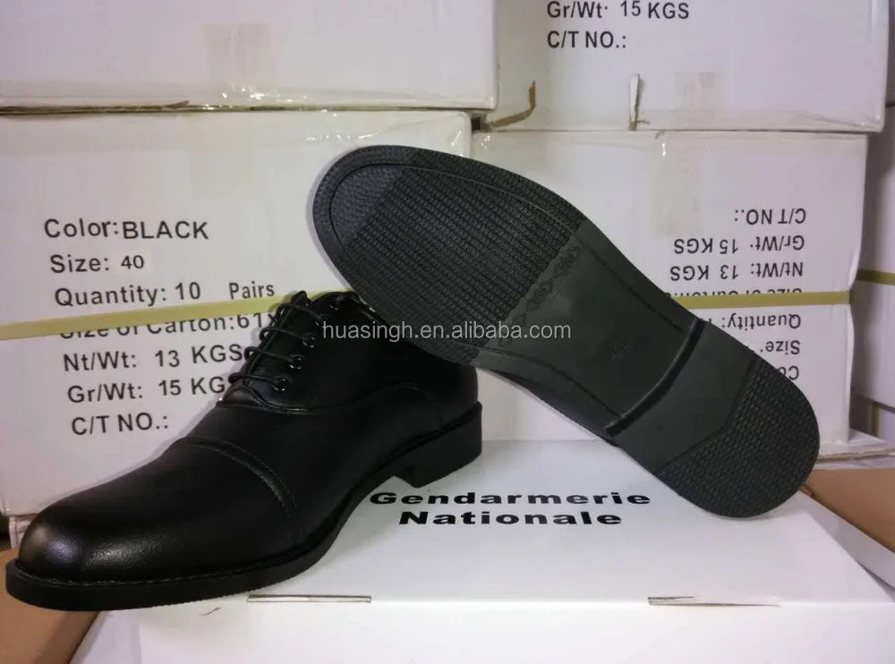 Black Genuine Leather Security Guard Uniform Shoes Dress Style Police Shoes For Officers Buy