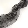 High quality black color tulle pearl fabric dress materials mesh