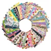 50 PCS Precut Square Floral Pattern DIY Cotton Fabric